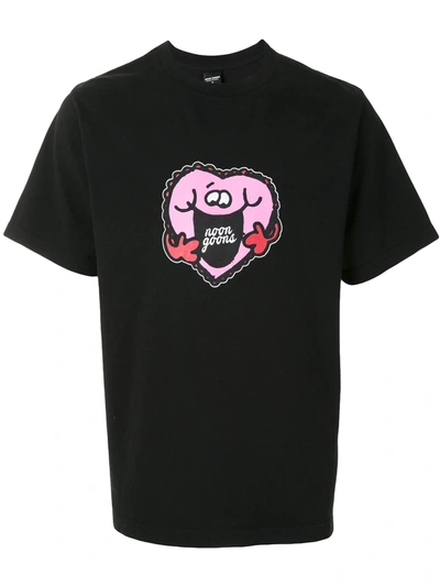 Noon Goons Heart Logo Print Cotton T-shirt In Black