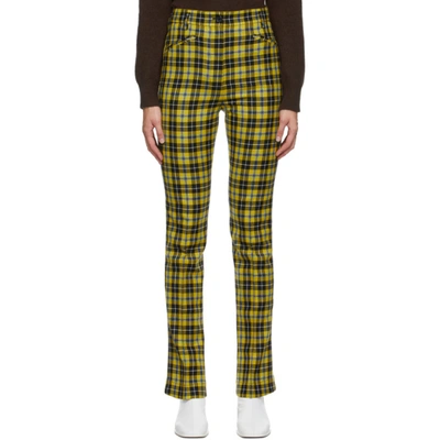 Acne Studios Slim-fit Checked Trousers Yellow/black