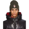 Moncler Logo Virgin Wool Beanie In 886 Green