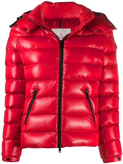 Moncler Betula Hooded Puffer Coat In Red