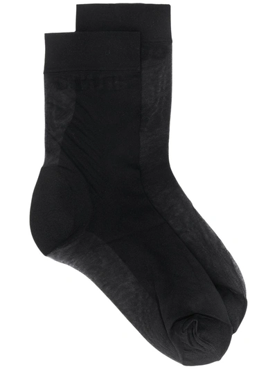 Heron Preston Black Sheer Ankle Socks