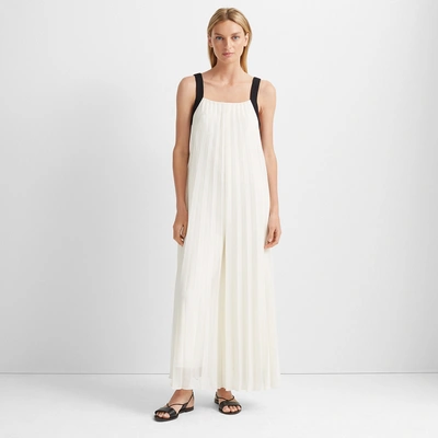 Club Monaco White Multi Pleated Jumpsuit In Size 12