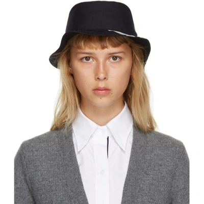 Thom Browne Navy 4-bar Classic Bucket Hat In 415 Navy