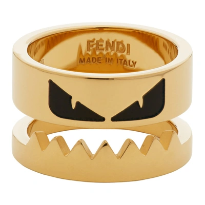 Fendi Gold Bag Bugs Ring In F0a1f Gold