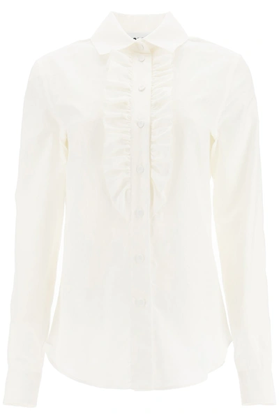 Moschino Poplin Jacquard Shirt In White