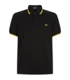 Fred Perry Twin-tipped Slim Fit Polo Shirt In Black
