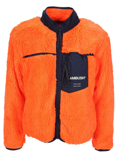 Ambush Logo印花抓绒夹克 In Orange