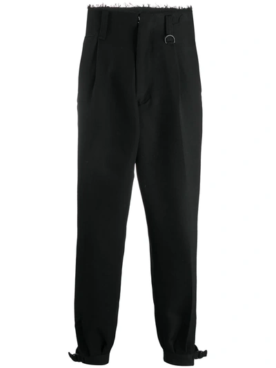 Ambush Raw-edge High-waisted Trousers In Black