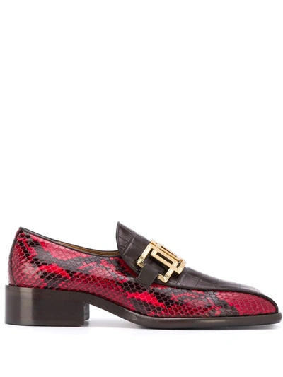 Marni Square-toe Loafers In Red