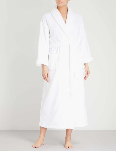 The White Company Cotton-towelling Dressing Gown In White