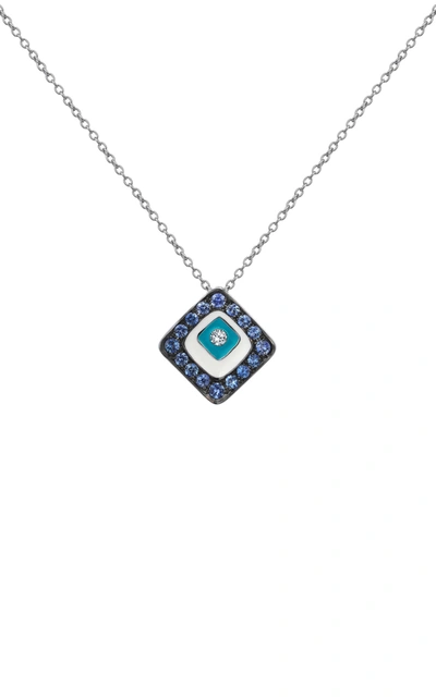 Gilan Women's Evil Eye 18k White Gold Sapphire And Diamond Necklace In Multi