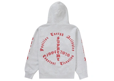 Pre-owned Supreme  Peace Hooded Sweatshirt Ash Grey