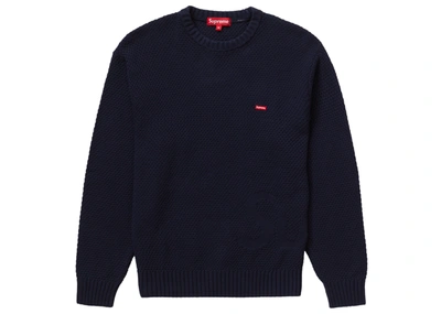 Pre-owned Supreme Textured Small Box Sweater Navy | ModeSens