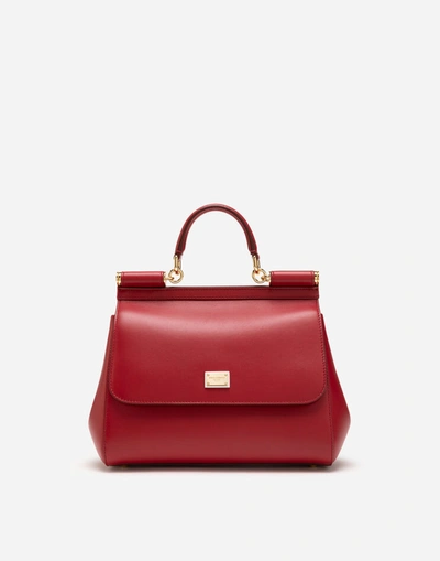 Dolce & Gabbana Medium Sicily Bag In Aria Calfskin In Red