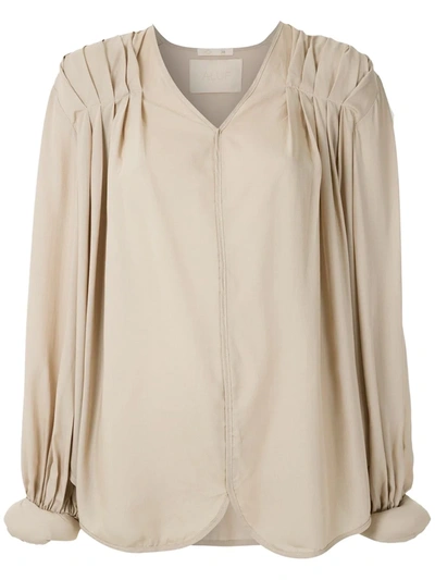 Aluf Cora Long Sleeves Blouse In Neutrals