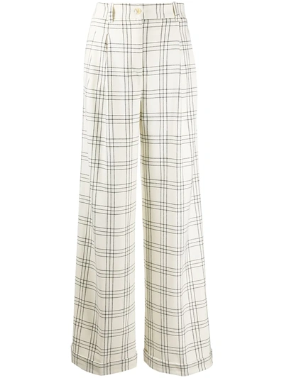Twinset Check Print Trousers In Neutrals