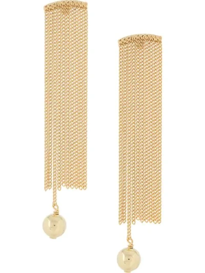 Wouters & Hendrix Rebel Chain Fringe Earrings In Gold