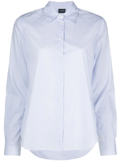 Aspesi Pinstripe Long-sleeved Shirt In White