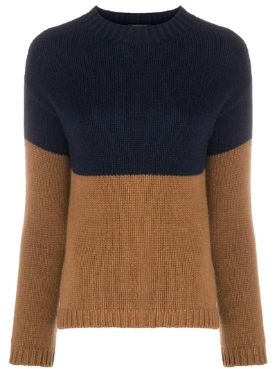 Aragona Two-tone Jumper In Brown