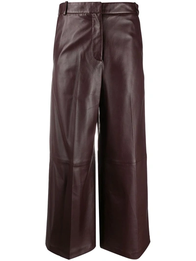 Joseph Womens Ganache Tuba High-rise Stretch-leather Trousers 6