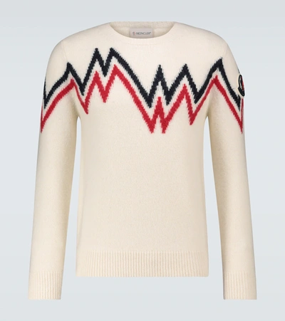 Moncler Off-white Wool & Alpaca Sweater In Cream
