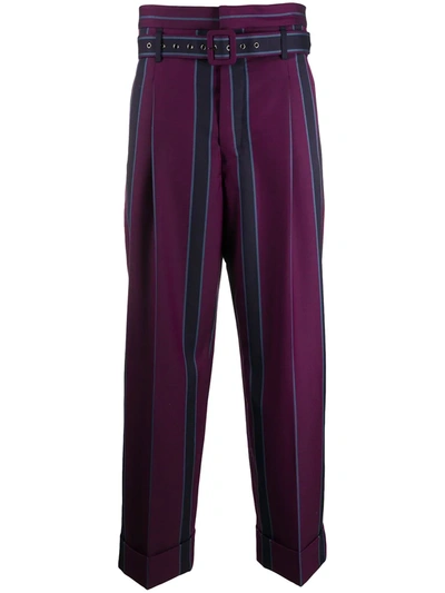 Vivienne Westwood Striped Straight-leg Trousers In Purple