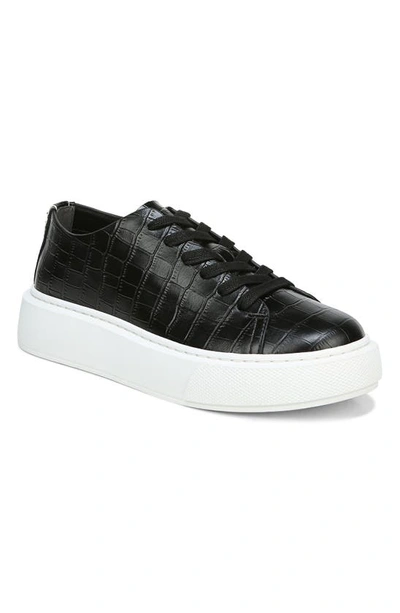 Sam Edelman Argo Sneaker In Black Croco