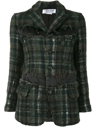 Comme Des Garçons Comme Des Garçons Checked Layered Blazer In Green