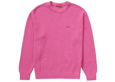 Pre-owned Supreme  Textured Small Box Sweater Pink
