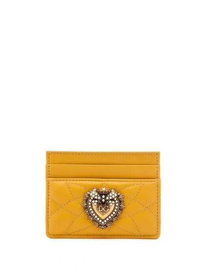 Dolce & Gabbana Devotion Cardholder In Yellow