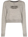 Tom Ford Logo-print Long-sleeve Sweatshirt In Grey