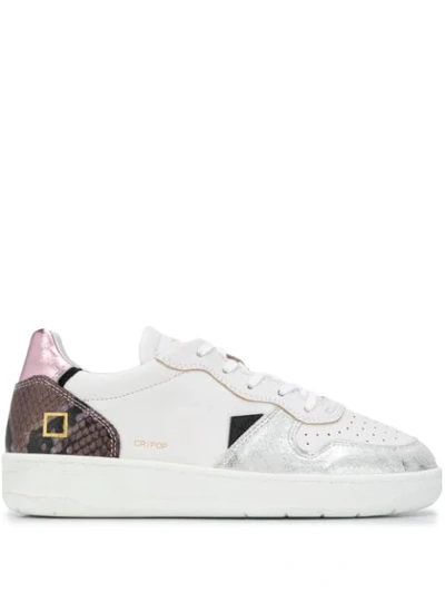 Date Low-top Snakeskin Trainers In White