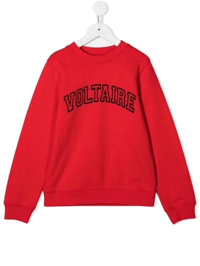 Zadig & Voltaire Boys' Joe Cotton Graphic Sweatshirt - Little Kid, Big Kid In Rouge