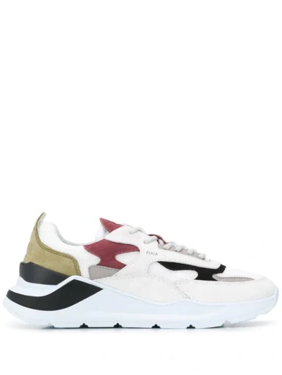 Date Fuga Sneakers In White Suede And Fabric