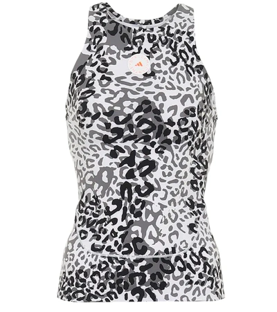 Adidas By Stella Mccartney Truepurpose Cutout Leopard-print Stretch-primegreen Tank In White