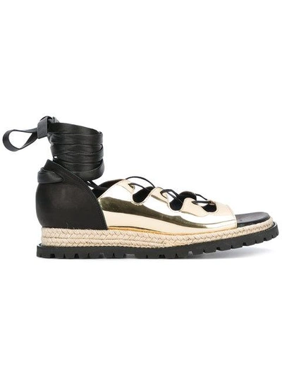 Sacai Sandals In Gold And Black