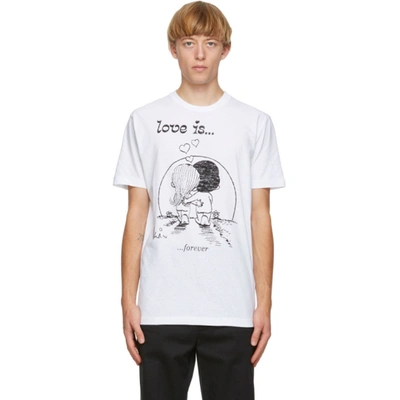 Dsquared2 D Squared Love Is Forevre Printed T-shirt In 100 White