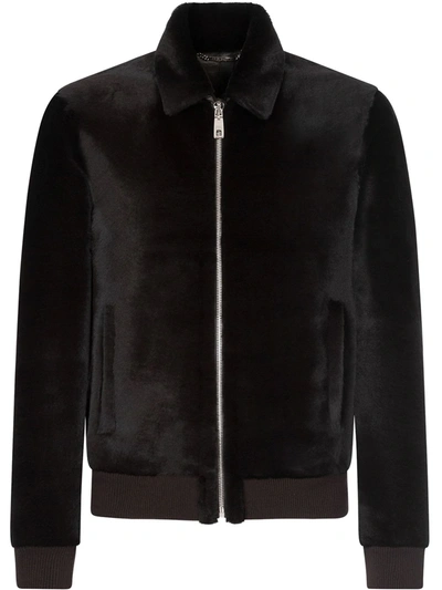 Dolce & Gabbana Zip-fastening Jacket In Brown