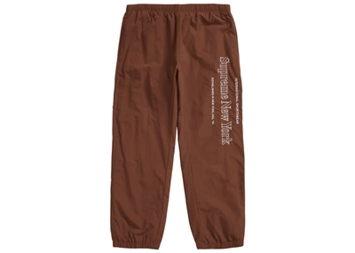 Pre-owned Supreme  Side Logo Track Pant Brown