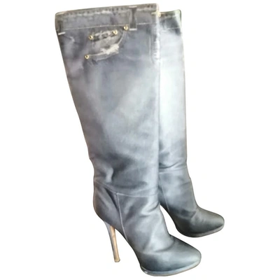 Pre-owned Casadei Leather Boots In Blue