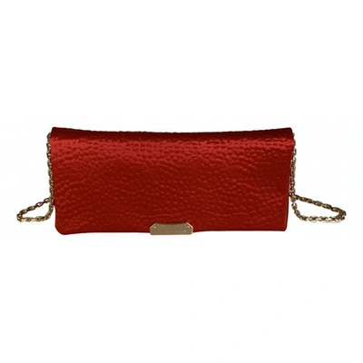 Pre-owned Burberry Cloth Crossbody Bag In Red