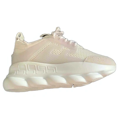 Pre-owned Versace Chain Reaction Trainers In White