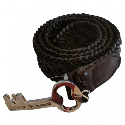 Pre-owned Vivienne Westwood Leather Belt In Brown