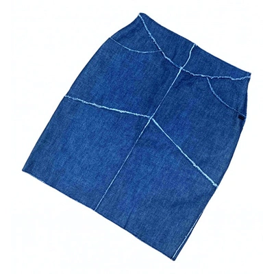 Pre-owned Chanel Mid-length Skirt In Navy