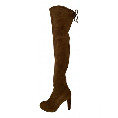 Pre-owned Stuart Weitzman Riding Boots In Brown