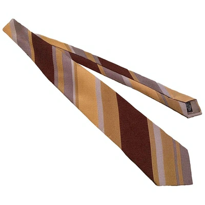 Pre-owned Giorgio Armani Silk Tie In Yellow