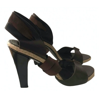 Pre-owned Celine Leather Sandals In Brown
