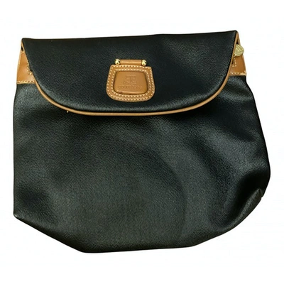 Pre-owned Courrèges Leather Clutch Bag In Black