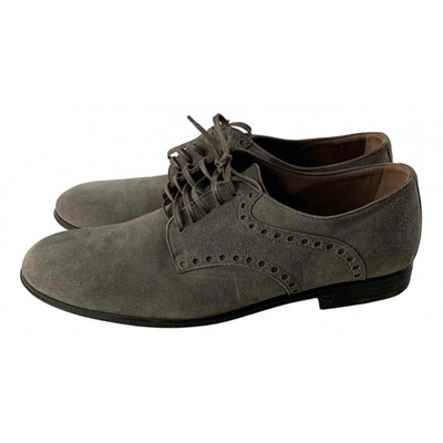 Pre-owned Dolce & Gabbana Lace Ups In Grey