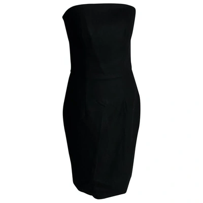 Pre-owned La Mania Wool Mid-length Dress In Black